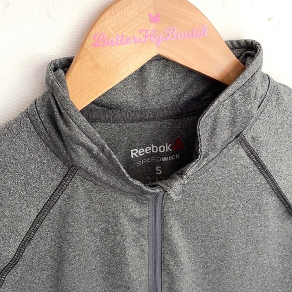 REEBOK 1/4 ZIP PULLOVER Long Sleeve Black Shirt, M - Picture 6 of 6